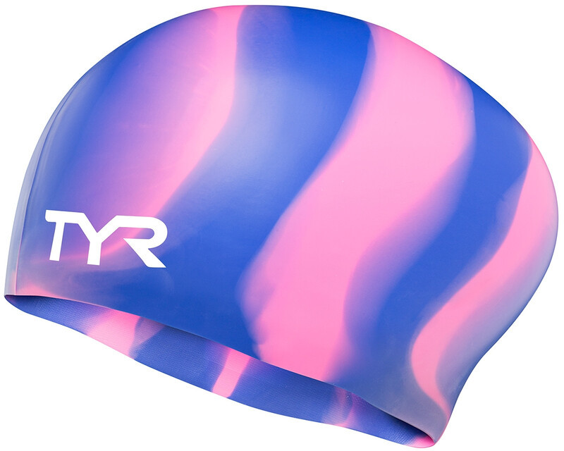 TYR Long Hair Silicone Cap Women, niebieski/różowy 2021 Czepki LCSLM547