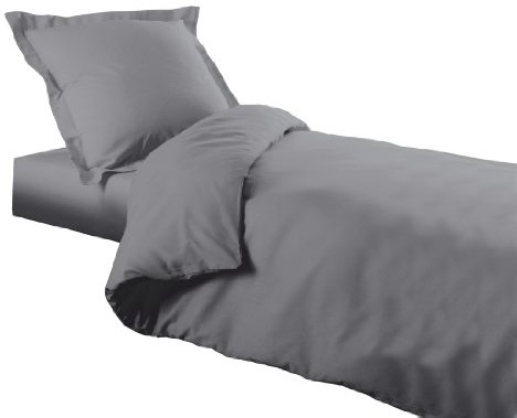 Douceur d Interieur Douceur D'Intérieur 1640737 poszewka na kołdrę dla 1 osoby, szara, wymiary 140 x 200 cm, jednobarwna 57 nici 1640737