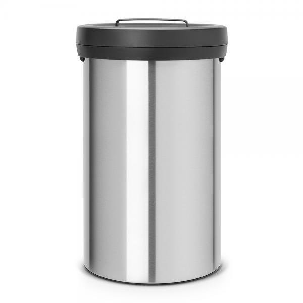 Brabantia Kosz na śmieci Big Bin, stal matowa fpp, czarny pierścień, 60 l