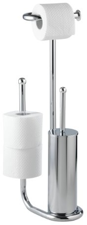 Wenko Universalo Chrom 18730100 stojący zestaw toaletowy, chrom, z uchwytem za zapasową rolkę papieru, stal, chrom, 23 x 62,5 x 20 cm 18730100