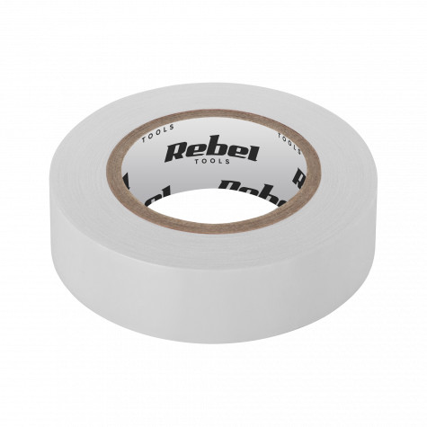 Rebel Taśma izolacyjna klejąca REBEL (0,13 mm x 19 mm x 10 yd) biała LEC-NAR0430