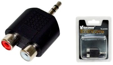 Vakoss Adapter audio minijack 3,5mm stereo > 2x RCA F TC-A101K czarny KKVOKPBD0010