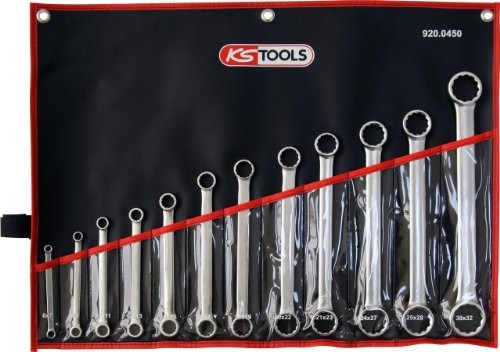 KS Tools 920.0450 Ultimate Plus zestaw podwójny klucz oczkowy, proste, 12-częściowy, 6 X 7  30 X 32 MM 4042146292150