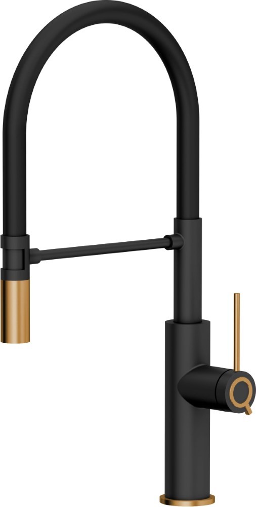 QUADRON Bateria GEMMA SLIM Q-LINE czarny mat VERY BLACK) + miedź PVD + czarny wąż 3623501_BLMPVDC1)