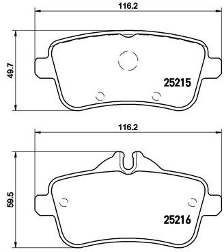 BREMBO Zestaw klocków hamulcowych, hamulce tarczowe P 50 099