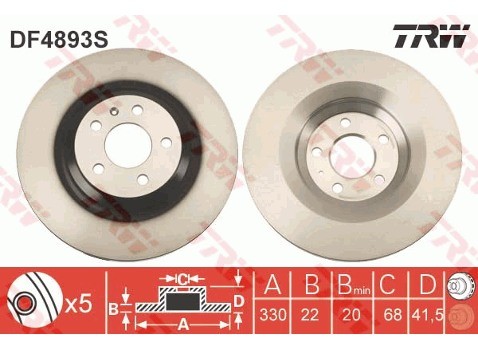 TRW Tarcza hamulcowa DF4893S