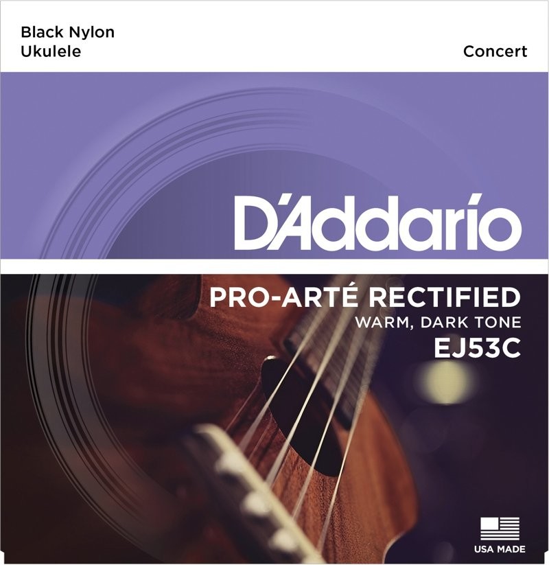 D'Addario dadd ario ej53 °C Hawaii/koncerty na wolnym powietrzu Ukulele zestaw strun Nylon Czarny EJ53C