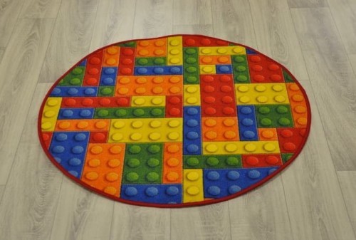 DYWAN DZIECIĘCY KOŁO KLOCKI KOLOROWE 90x90cm EFEKT 3D 919C-180DF