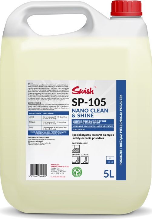 Swish SP-105 Nano&Shine Płyn do mycia i nabłyszczania podłóg koncentrat 5 l SP105