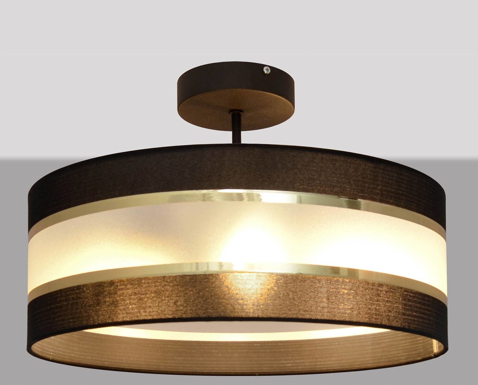 Euluna Lampa sufitowa Helen tekstylna, czarno-złota