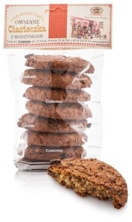 Consonni Ciasteczka owsiane z rodzynkami 200g 18726-uniw