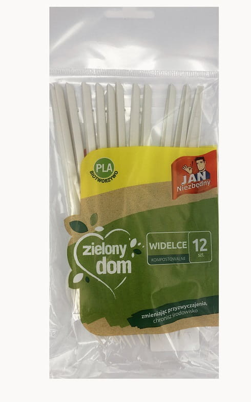 Jan Niezbędny Zielony Dom Widelce kompostowalne 12sztuk