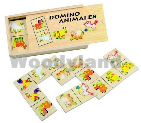 Unbekannt Kraj lege gra Domino drewniane Domino drewniane zwierzęta drewnianych zabawek edukacyjnych dzieci 90092