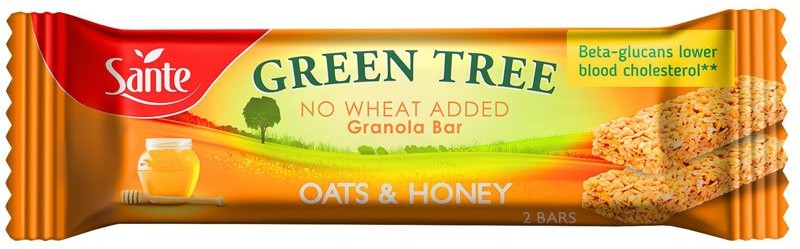 Sante Green Tree Granola, Baton owsiany z miodem, 40 g