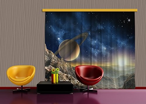 AG Design Firanka/zasłona FCS 7404, Saturn, 280 x 245 cm, część 2 FCSXXL 7404