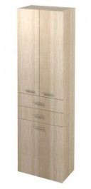 Aqualine ZOJA/KERAMIA FRESH szafka wysoka z koszem 50x184x29 cm, dąb platin 51295