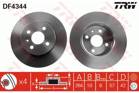 TRW Tarcza hamulcowa DF4344