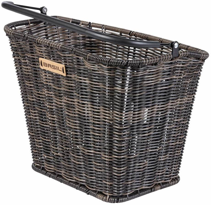 Basil Bremen Rattan Look KF Kosz rowerowy, nature brown 2021 Kosze na kierownicę 19038