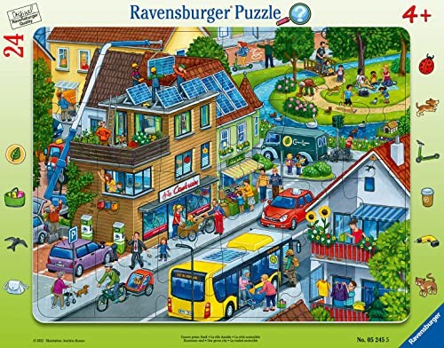 Ravensburger Verlag GmbH Kinderpuzzle - Unsere grüne Stadt - 24 Teile Rahmenpuzzle für Kinder ab 4 Jahren mit Suchspiel 05245
