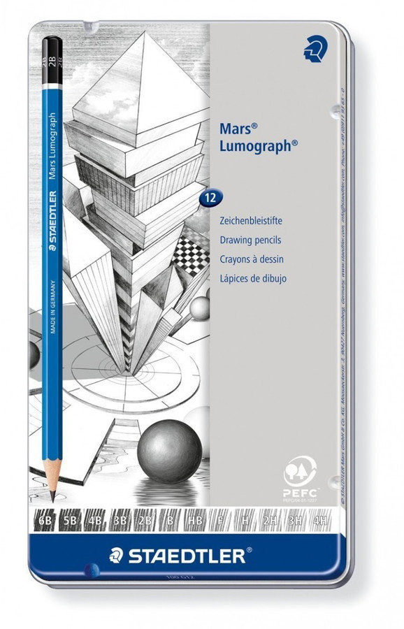 Ołówek Mars Lumograph 6B-4H 12 sztuk