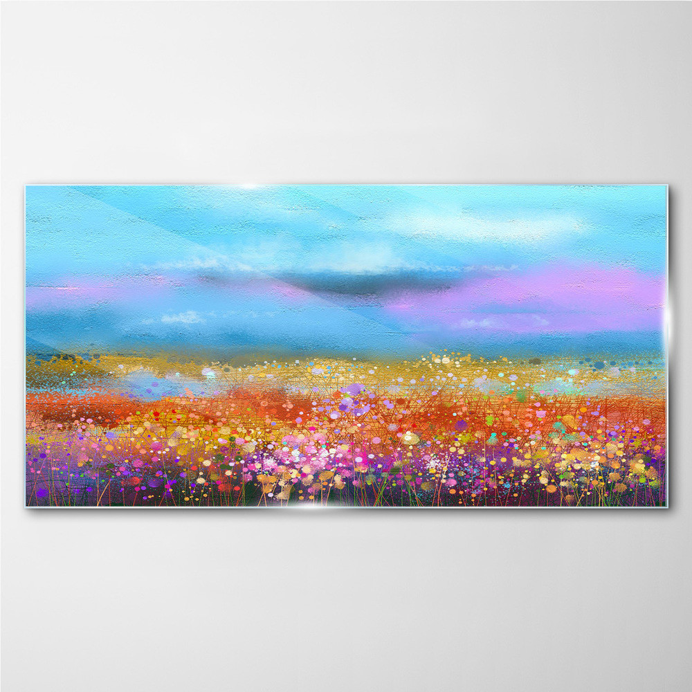 PL Coloray Obraz Szklany Abstrakcyjne Kwiaty 100x50cm