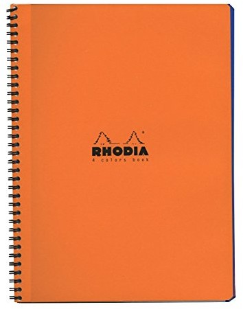 Rhodia 193308 °C 4 Colour Laptop, spiralna, linie z krawędzią, 22.5 x 29.7 cm, 80 arkuszy FBA_193308C
