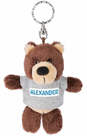 NICI NICI 44666 brelok do kluczy niedźwiedź z koszulką Alexander 10 cm, brązowy 44666