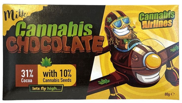 Czekolada mleczna z ziarnem konopi Cannabis Airlines 80g
