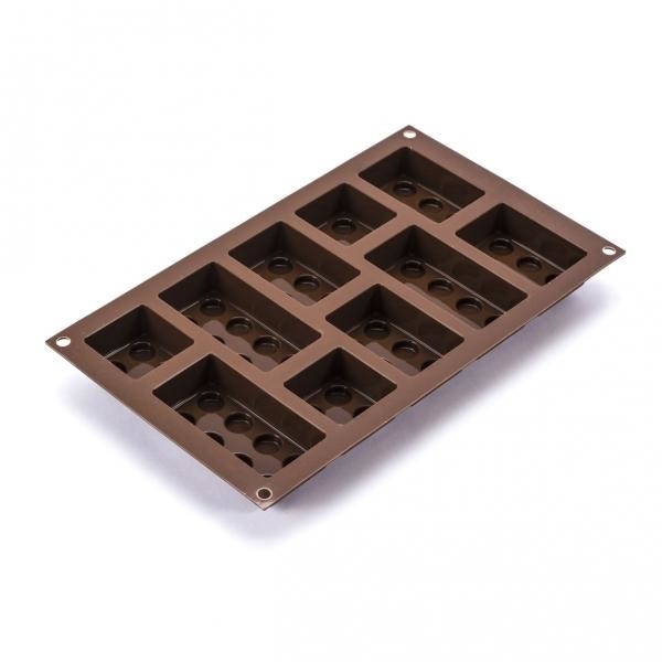 Silikomart Forma Na 10 Batoników Silikonowa Choco Lego Block Brązowa