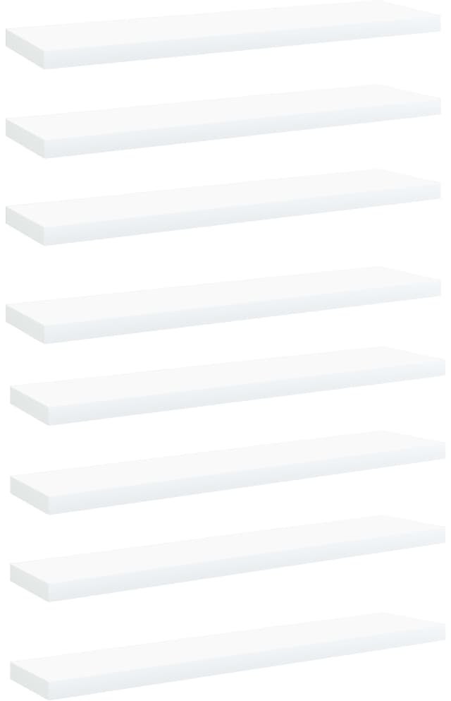 VidaXL Półki na książki, 8 szt., białe, 40x10x1,5 cm, płyta wiórowa 805123 VidaXL