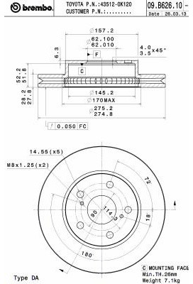 BREMBO 09.B626.10 09.B626.10