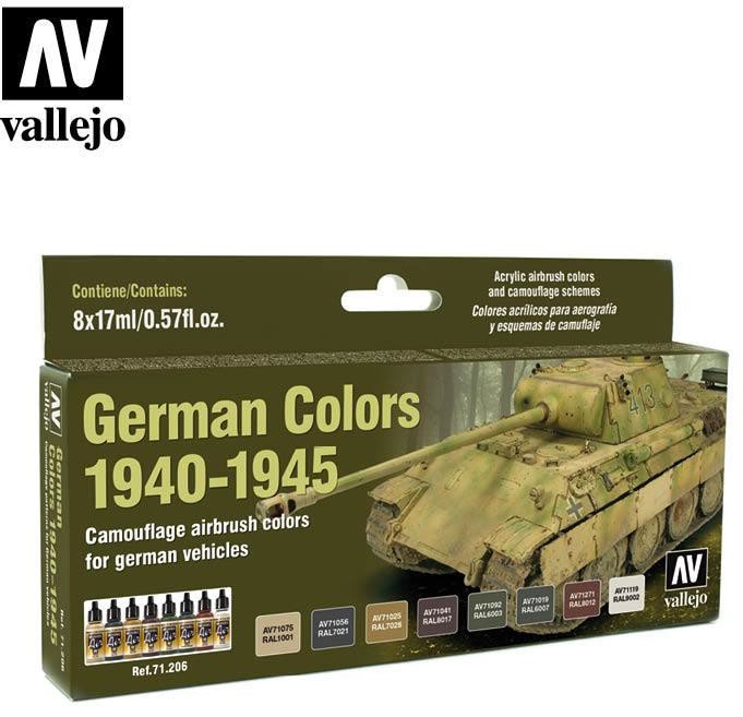 Vallejo Model Air Zestaw 8 farb - German WWII Colors 1940-1945 Vallejo 71206