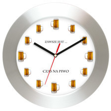 Atrix Aluminiowy zegar ścienny Czas na piwo AL2412CP