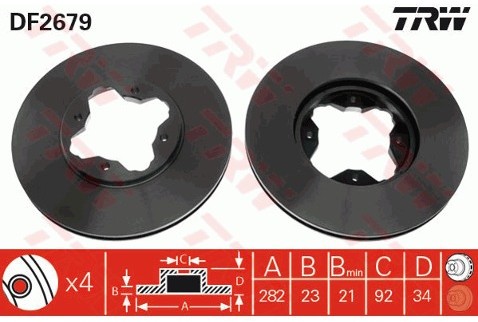 TRW Tarcza hamulcowa DF2679