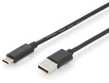 Ednet 84313 USB Type-C kabel przyłączeniowy, Type-C A ST/ST, 3.0 m, 3 A, 480 MB 2.0 Version, SW Czarny 84313