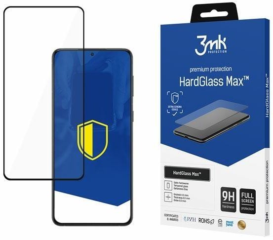 3MK Szkło ochronne HardGlass Max Samsung S22 S901 Czarne 3M003049