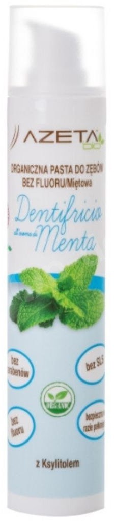 Azeta Azeta Bio - Organiczna miętowa pasta do zębów dla dzieci i dorosłych bez fluoru - 50 ml