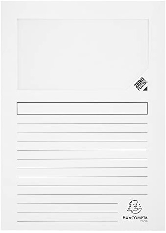 Exacompta Exacompta 50151E opakowanie z 100 apteczkami okiennymi Super, certyfikat PEFC, karton 160 g/m, praktyczne i wytrzymałe, do DIN A4, opakowanie 100 szt., białe 50151E
