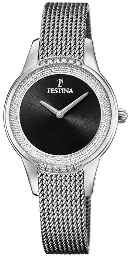 Festina Zegarek Swarovski 20494/3 Silver/Black