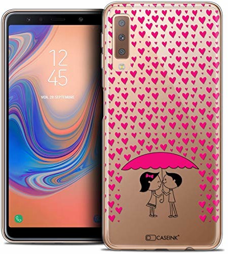Samsung Caseink Etui ochronne na telefon Galaxy A7 2018, ultracienkie, motyw: Love Regen der Liebe CRYSPRNTA72018RLOVEUMBRAIN