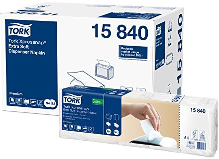 Tork xpres Snap Extra Soft dozownik serwetek, wyjątkowo miękki, N4-system, biały, 5 opakowań, każde po 100 sztuk 15840