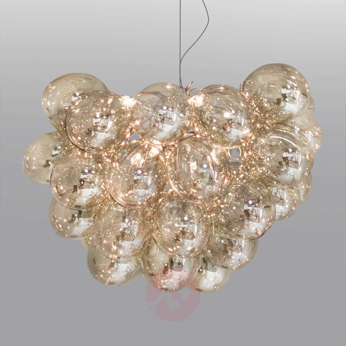 Szklana lampa wisząca Gross, bursztynowa