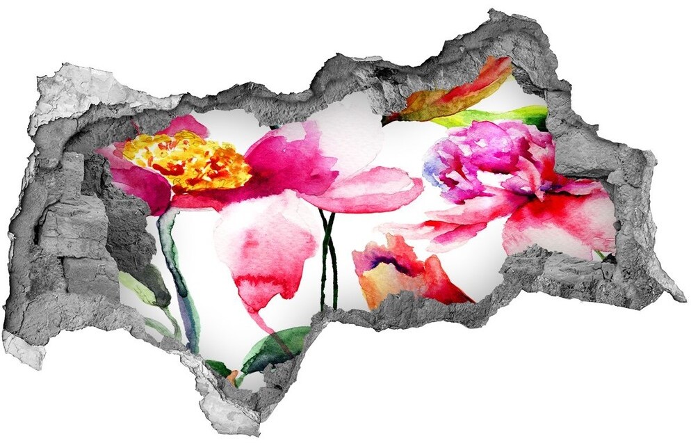 Wallmuralia.pl Dziura 3d fototapeta naklejka Dzikie kwiaty