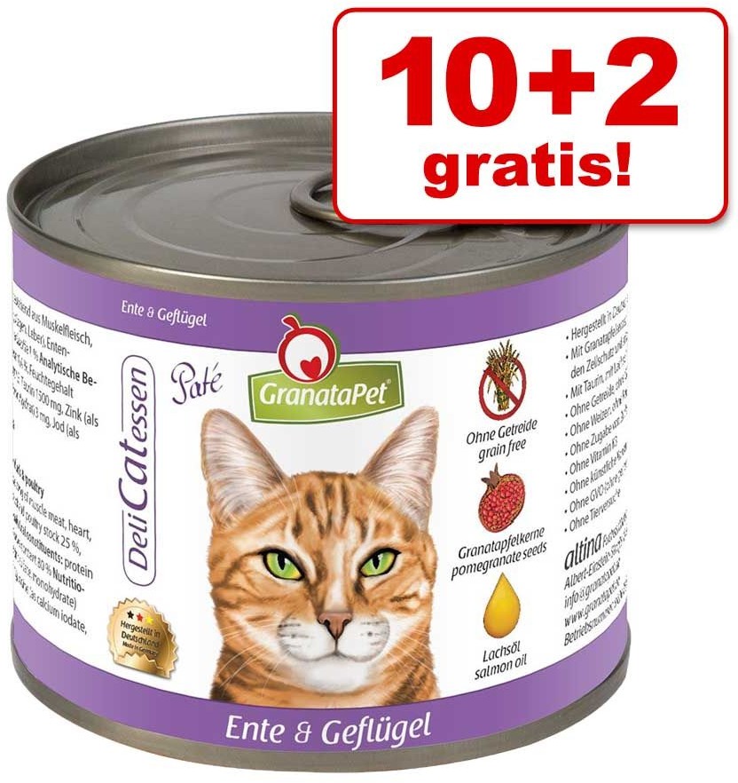 GranataPet 10 + 2 gratis! 12 x 200 g DeliCatessen Pakiet próbny I
