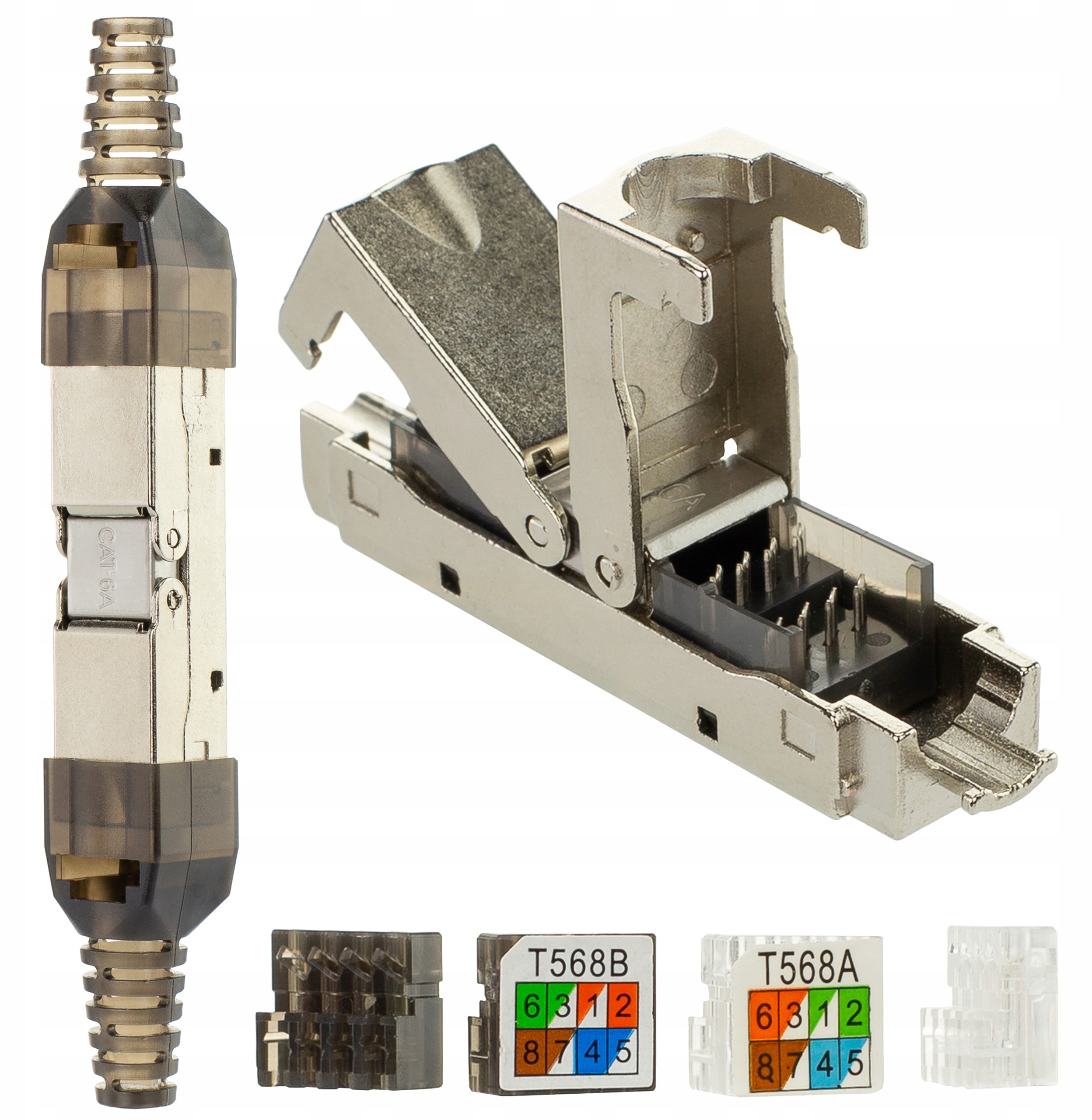 Łącznik modularny beczka Kat.6A Stp ekran 2x RJ45