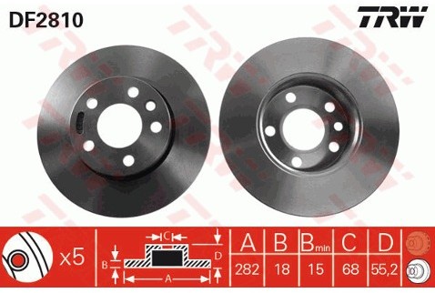 TRW Tarcza hamulcowa DF2810