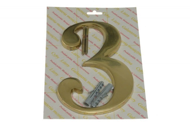 Cyfra TIFFANY 18 cm mosiądz