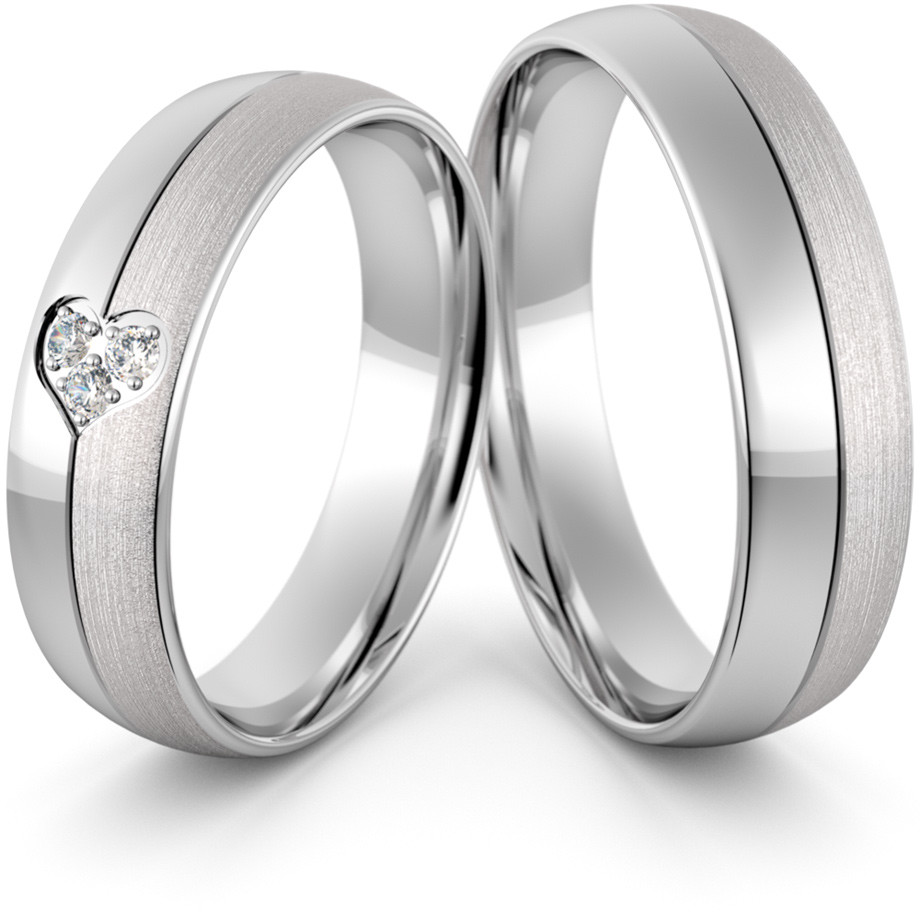 Eminence Obrączki srebrne z sercem i cyrkoniami - wzór Ag-436 Ag-436-2