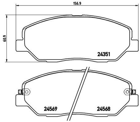BREMBO Zestaw klocków hamulcowych, hamulce tarczowe P 30 036