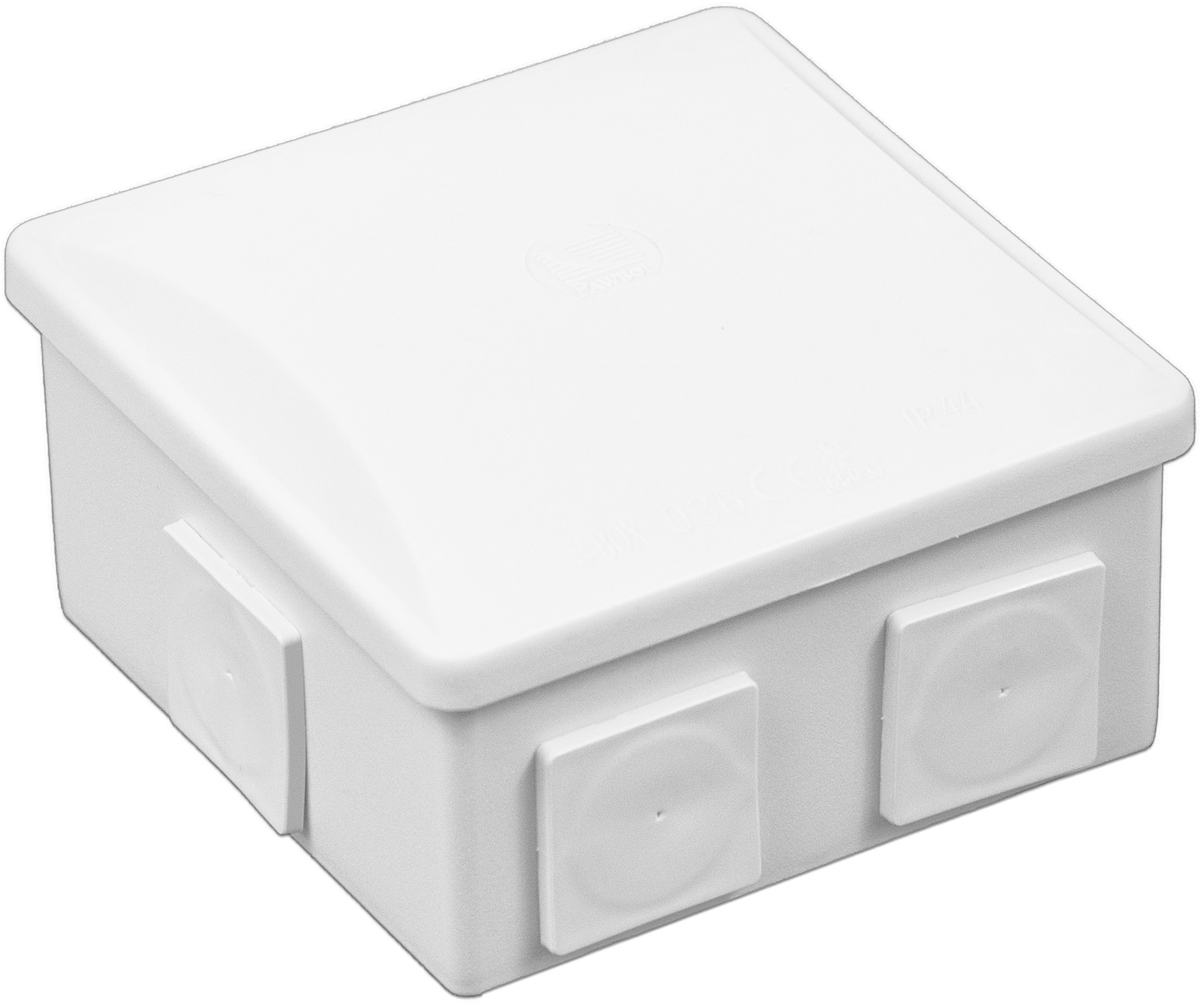 Pawbol Puszka natynkowa 6 dławików IP44 80x80x40 biały S-BOX 036B